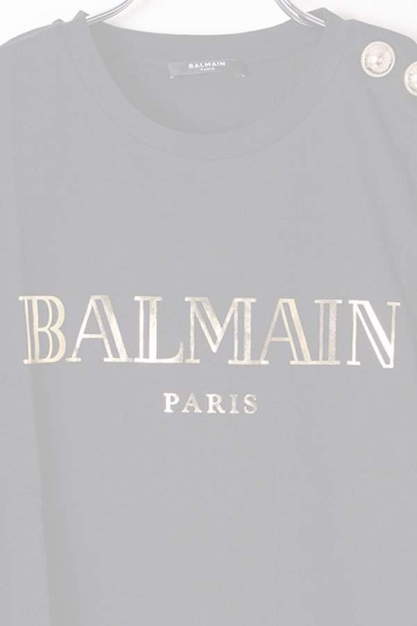 画像3:   BALMAIN バルマン BF1 T-SHIRTS SS 3 BTN METALLIC LOGO{0111350I366-EAD-BJS} (3)