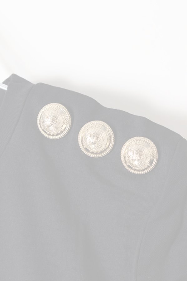 画像4:   BALMAIN バルマン BF1 T-SHIRTS SS 3 BTN METALLIC LOGO{0111350I366-EAD-BJS} (4)