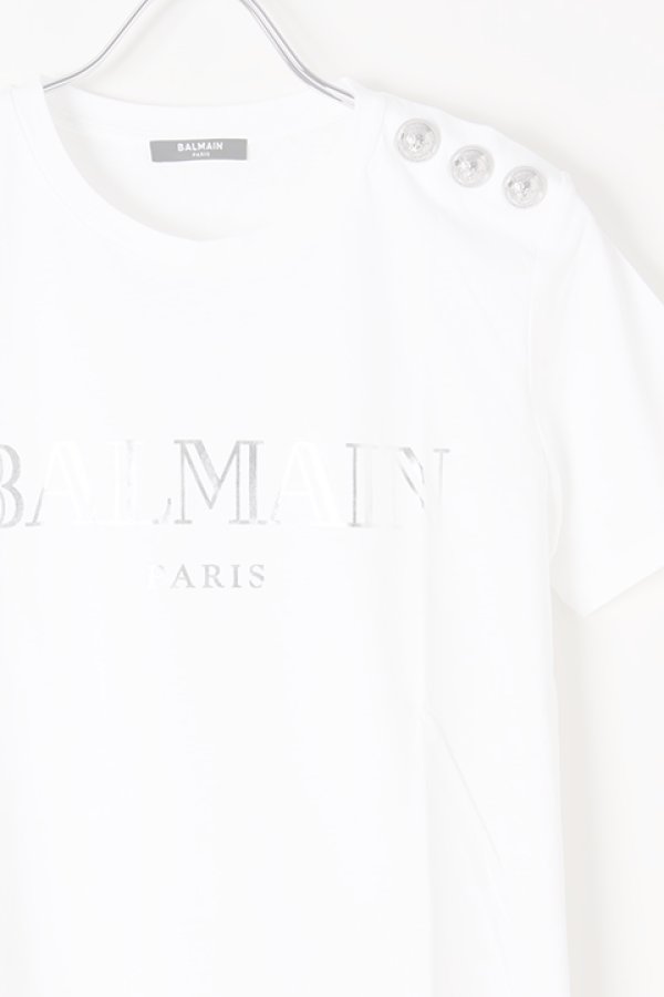 画像2:   BALMAIN バルマン BF1 T-SHIRTS SS 3 BTN METALLIC LOGO{0111350I366-GAC-BJS} (2)
