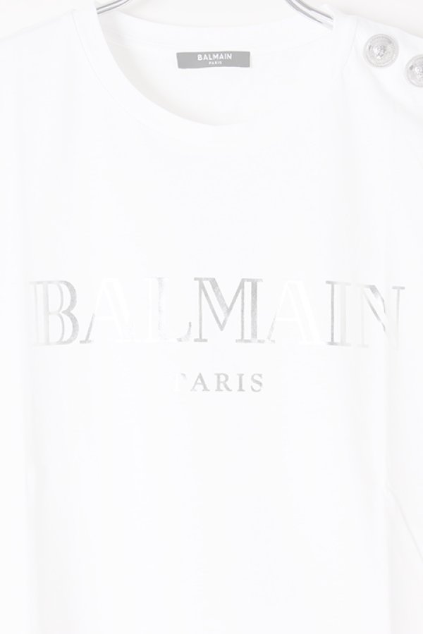 画像3:   BALMAIN バルマン BF1 T-SHIRTS SS 3 BTN METALLIC LOGO{0111350I366-GAC-BJS} (3)