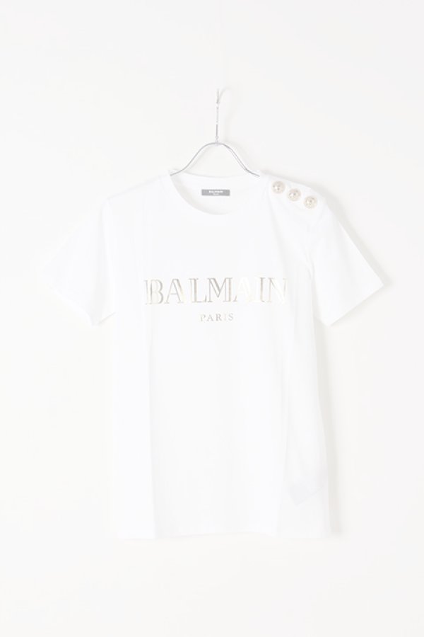 画像1:   BALMAIN バルマン BF1 T-SHIRTS SS 3 BTN METALLIC LOGO{0111350I366-GAD-BJS} (1)