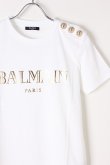 画像2: {SOLD}BALMAIN バルマン BF1 T-SHIRTS SS 3 BTN METALLIC LOGO{0111350I366-GAD-BJS} (2)