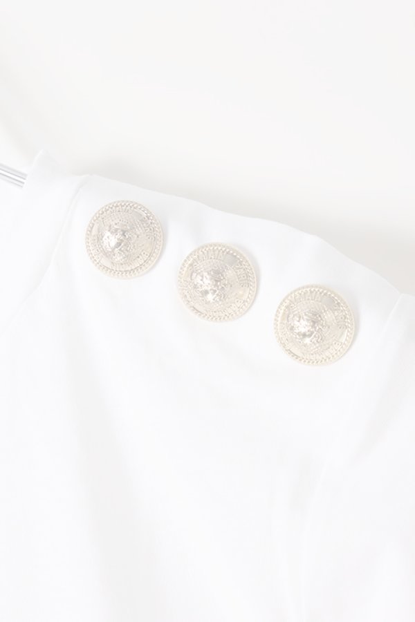 画像4:   BALMAIN バルマン BF1 T-SHIRTS SS 3 BTN METALLIC LOGO{0111350I366-GAD-BJS} (4)