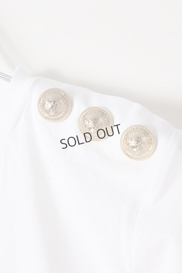 画像4: {SOLD}BALMAIN バルマン BF1 T-SHIRTS SS 3 BTN METALLIC LOGO{0111350I366-GAD-BJS} (4)