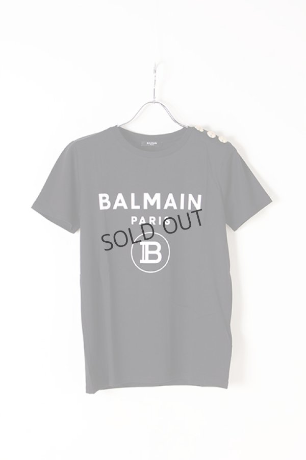 画像1: {SOLD}BALMAIN バルマン BF1 T-SHIRTS SS 3 BTN FLOCKY LOGO{0111350I386-EAB-BJS} (1)