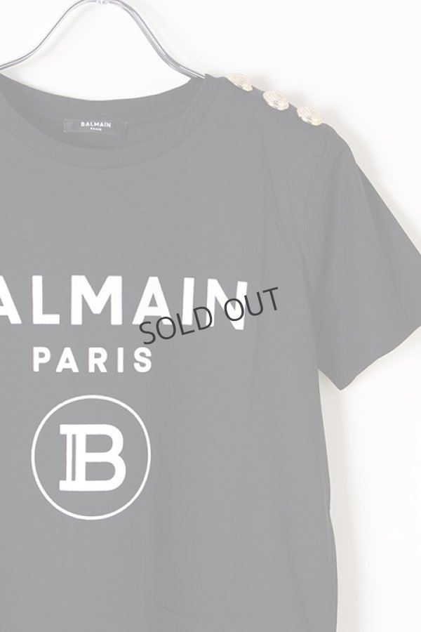 画像2: {SOLD}BALMAIN バルマン BF1 T-SHIRTS SS 3 BTN FLOCKY LOGO{0111350I386-EAB-BJS} (2)