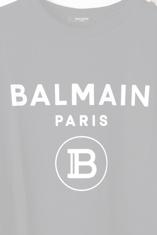 画像3:   BALMAIN バルマン BF1 T-SHIRTS SS 3 BTN FLOCKY LOGO{0111350I386-EAB-BJS} (3)