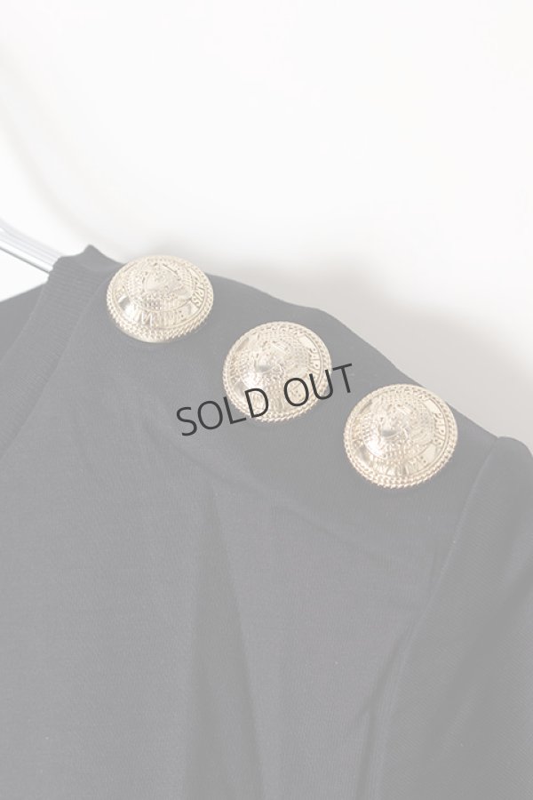 画像4: {SOLD}BALMAIN バルマン BF1 T-SHIRTS SS 3 BTN FLOCKY LOGO{0111350I386-EAB-BJS} (4)