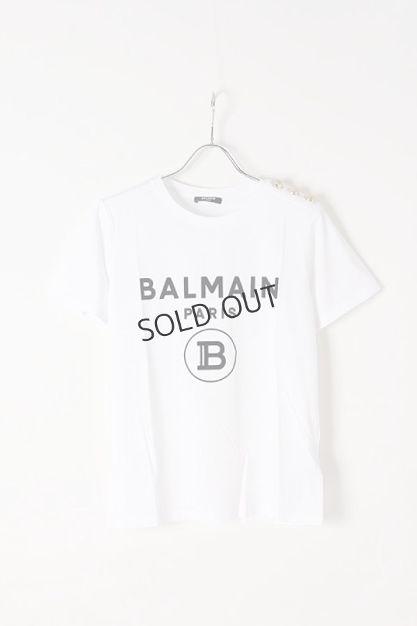 画像1: {SOLD}BALMAIN バルマン BF1 T-SHIRTS SS 3 BTN FLOCKY LOGO{0111350I386-GAB-BJS} (1)