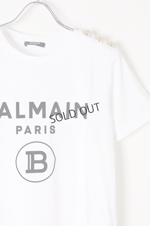 画像2: {SOLD}BALMAIN バルマン BF1 T-SHIRTS SS 3 BTN FLOCKY LOGO{0111350I386-GAB-BJS} (2)
