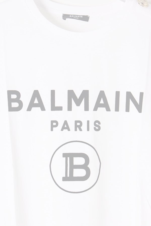 画像3:   BALMAIN バルマン BF1 T-SHIRTS SS 3 BTN FLOCKY LOGO{0111350I386-GAB-BJS} (3)