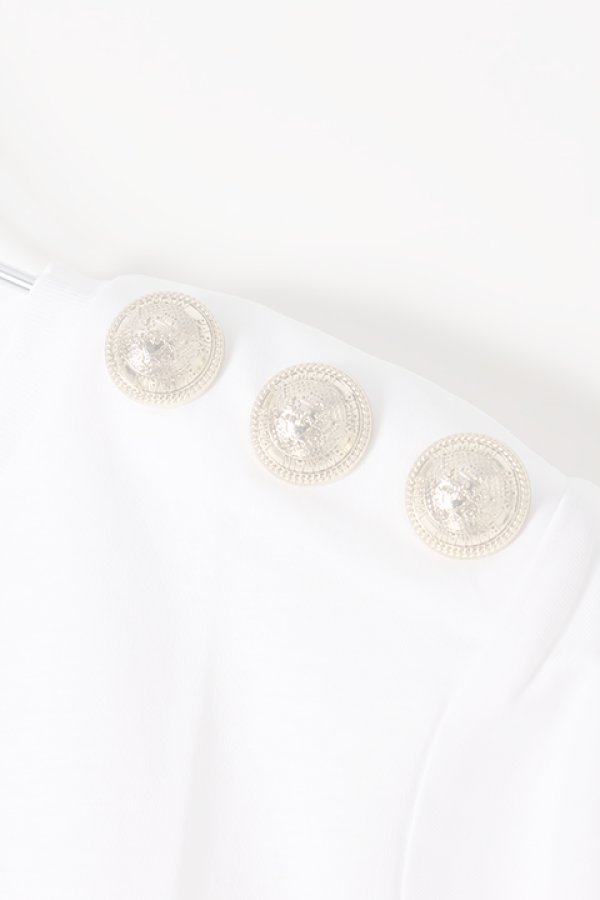 画像4:   BALMAIN バルマン BF1 T-SHIRTS SS 3 BTN FLOCKY LOGO{0111350I386-GAB-BJS} (4)