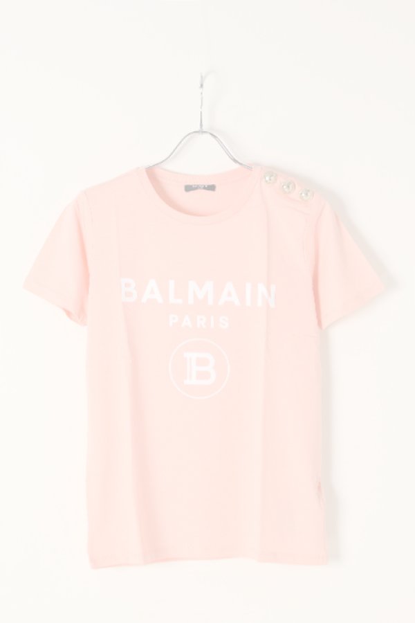 画像1:   BALMAIN バルマン BF1 T-SHIRTS SS 3 BTN FLOCKY LOGO{0111350I386-OAJ-BJS} (1)