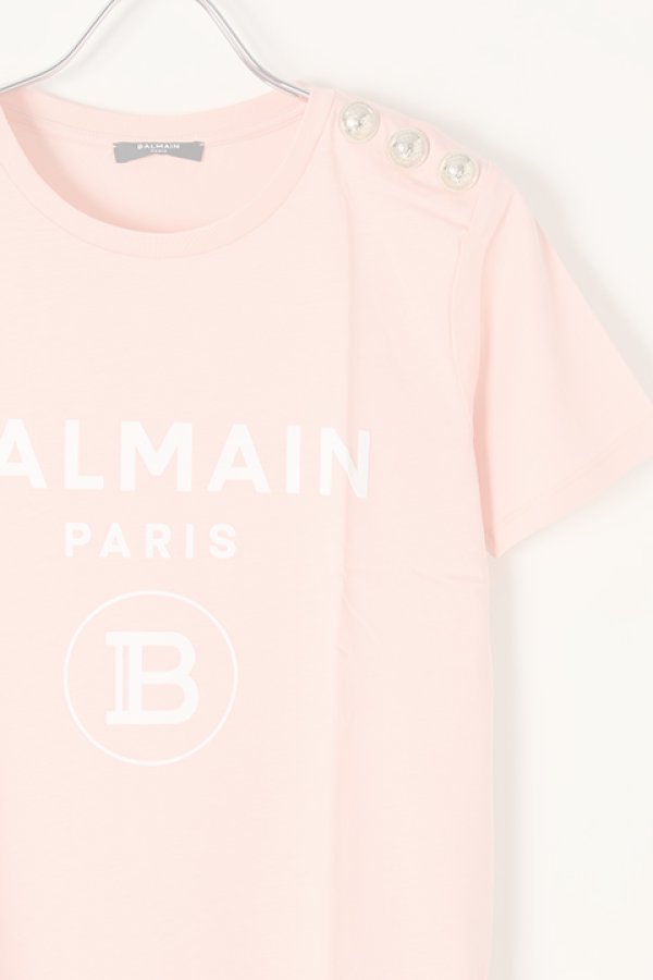画像2:   BALMAIN バルマン BF1 T-SHIRTS SS 3 BTN FLOCKY LOGO{0111350I386-OAJ-BJS} (2)
