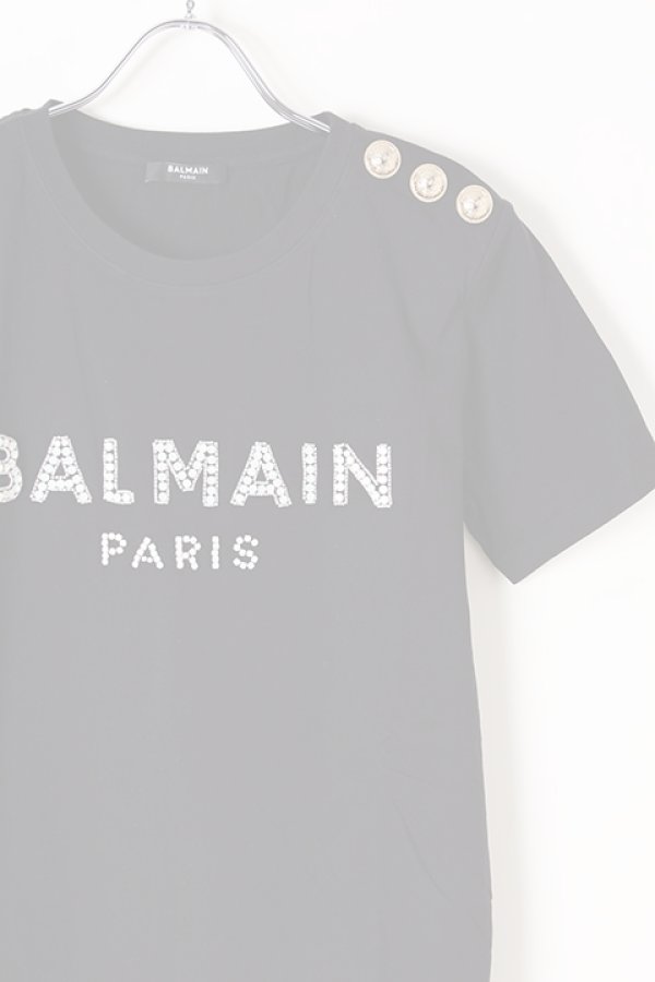 画像2:   BALMAIN バルマン BF1 T-SHIRTS SS 3 BTN EMBROIDERY LOGO{0111553P036-EAB-BJS} (2)