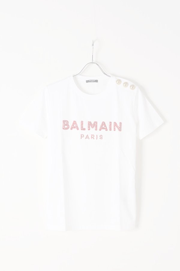 画像1:   BALMAIN バルマン BF1 T-SHIRTS SS 3 BTN EMBROIDERY LOGO{0111553P036-GBQ-BJS} (1)