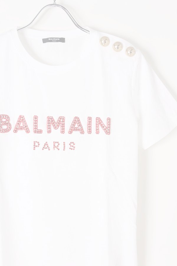 画像2:   BALMAIN バルマン BF1 T-SHIRTS SS 3 BTN EMBROIDERY LOGO{0111553P036-GBQ-BJS} (2)