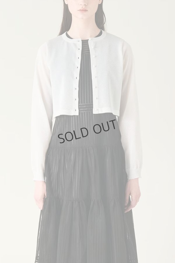 画像1: {SOLD}グレースコンチネンタル｜GRACE CONTINENTAL  ラメシアーショートニットカーディガン{-BDA} (1)