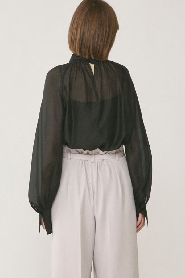 画像3: 【 40%OFF セール31,900円→19,140円】 グレースコンチネンタル|GRACE CONTINENTAL  シアーボウタイブラウス{-BES} (3)