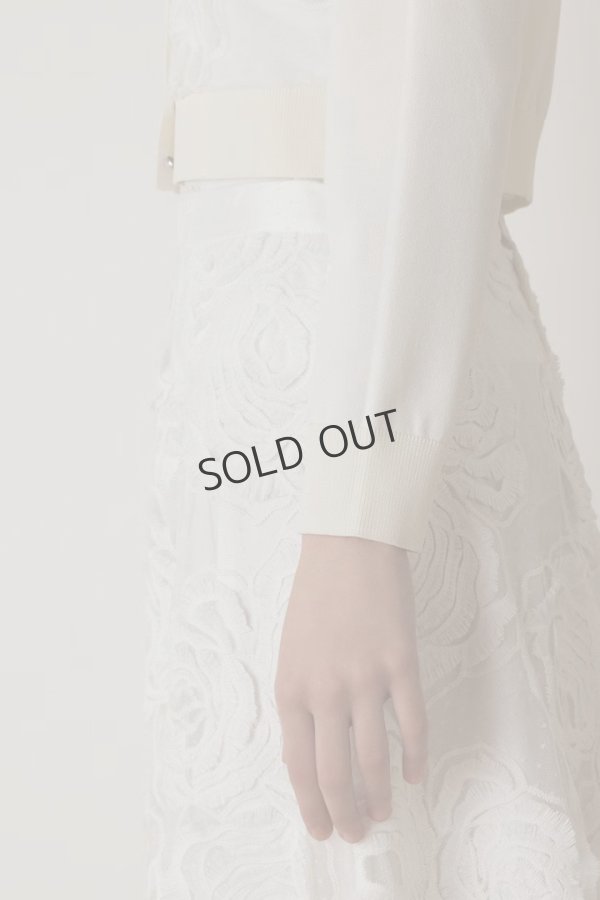 画像3: {SOLD}グレースコンチネンタル｜GRACE CONTINENTAL  ローズ刺繍ニットカーディガン{-BES} (3)