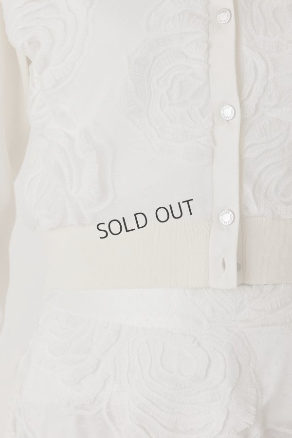 画像7: {SOLD}グレースコンチネンタル｜GRACE CONTINENTAL  ローズ刺繍ニットカーディガン{-BES} (7)