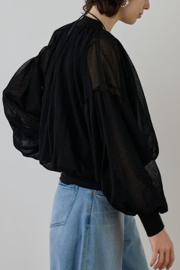 画像5: 【 40%OFF セール36,300円→21,780円】 グレースコンチネンタル｜GRACE CONTINENTAL  シアーニットバルーンジャケット{-BES} (5)