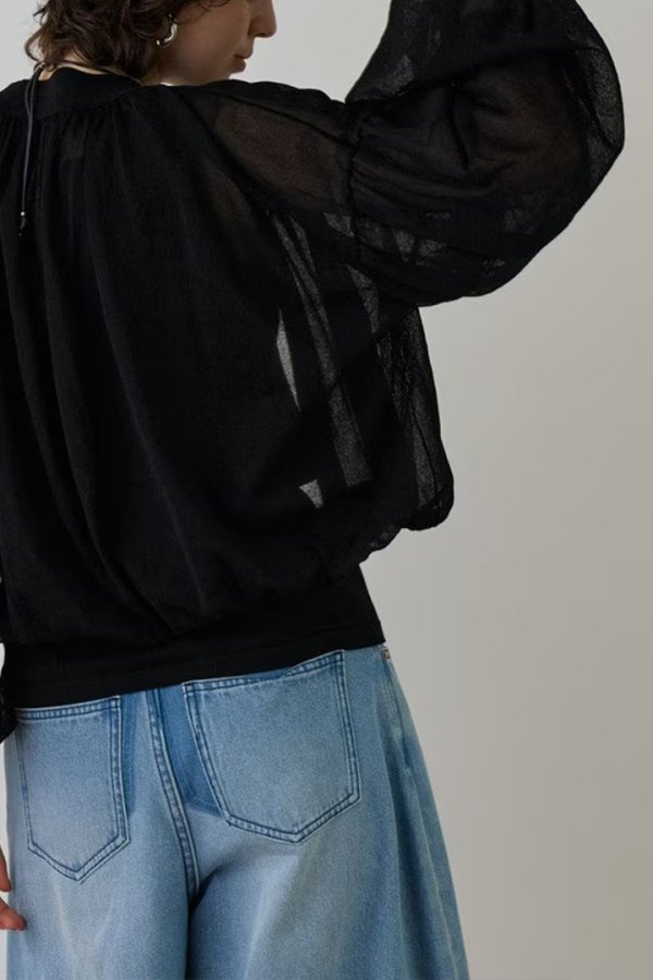 画像6: 【 40%OFF セール36,300円→21,780円】 グレースコンチネンタル｜GRACE CONTINENTAL  シアーニットバルーンジャケット{-BES} (6)