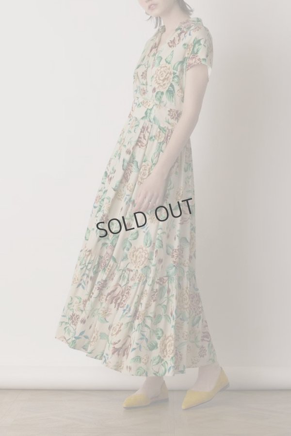 画像2: {SOLD}グレースコンチネンタル|GRACE CONTINENTAL  アンティークフラワープリントワンピース{-BES} (2)
