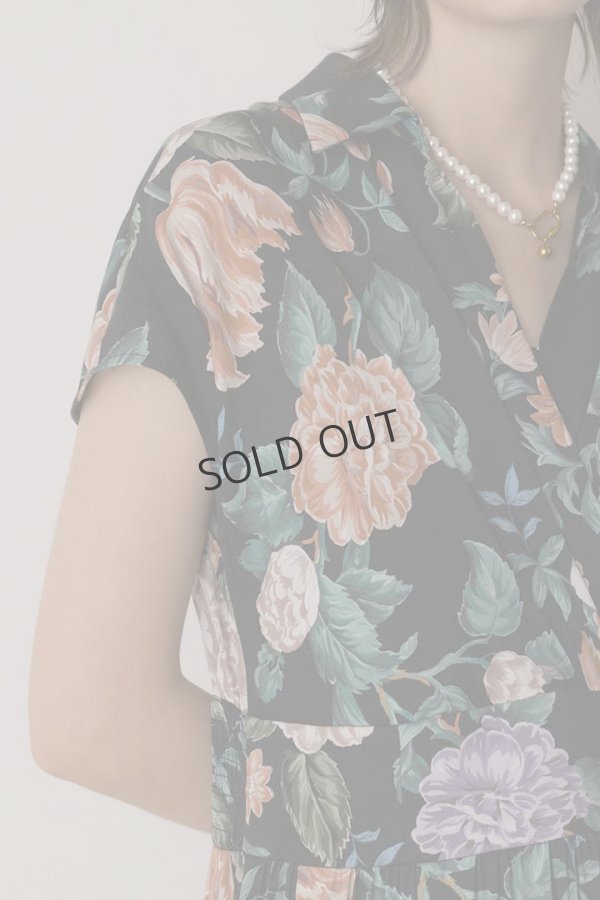 画像4: {SOLD}グレースコンチネンタル|GRACE CONTINENTAL  アンティークフラワープリントワンピース{-BES} (4)