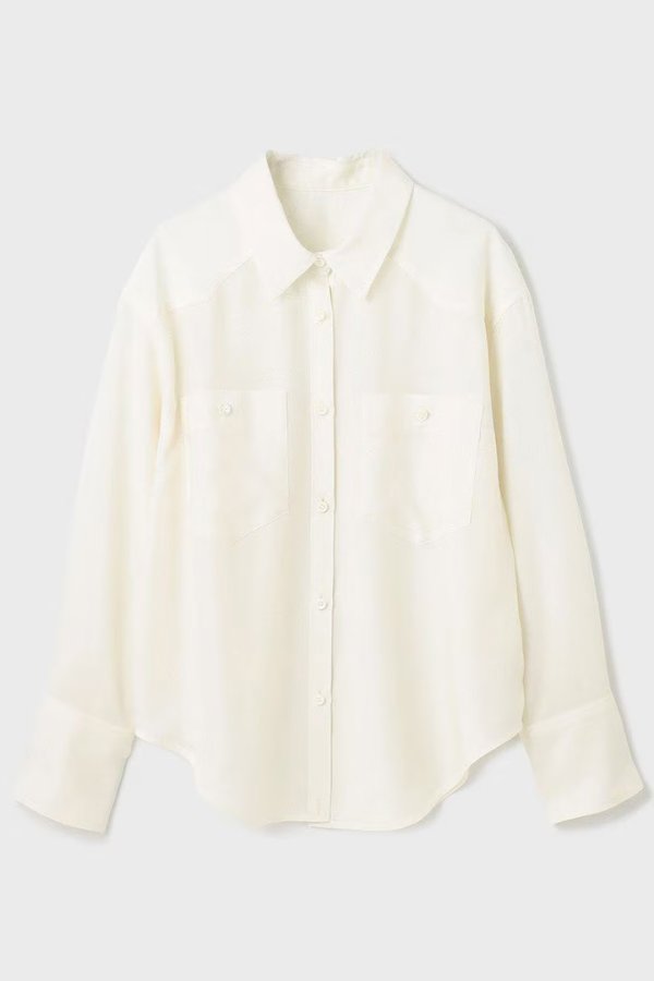 画像10: 【 40%OFF セール30,800円→18,480円】 グレースコンチネンタル|GRACE CONTINENTAL  シアー2wayウエスタンシャツ{-BES} (10)