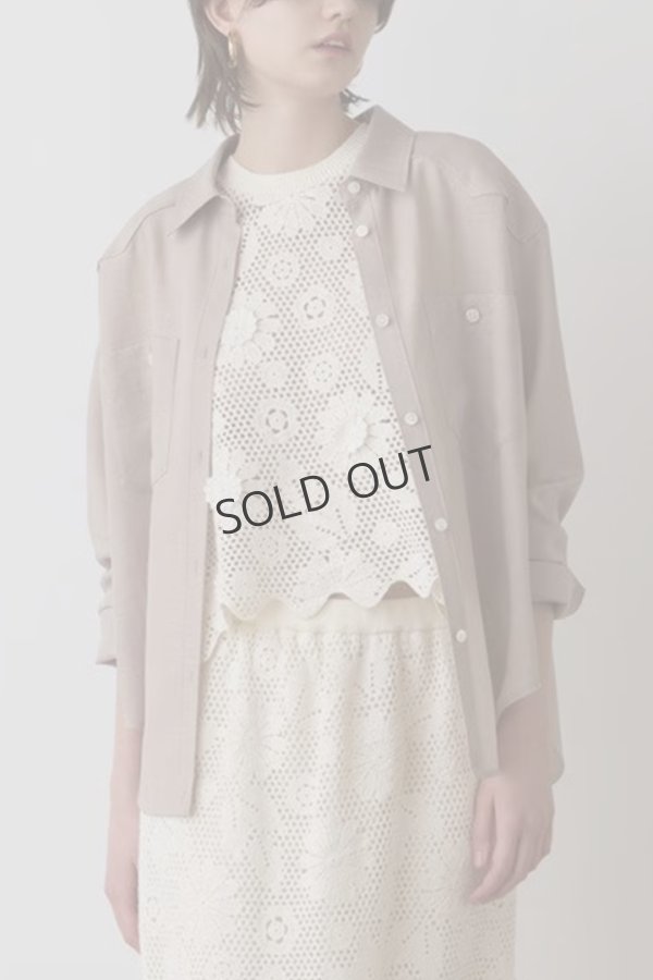 画像1: {SOLD}グレースコンチネンタル｜GRACE CONTINENTAL  シアー2wayウエスタンシャツ{-BES} (1)