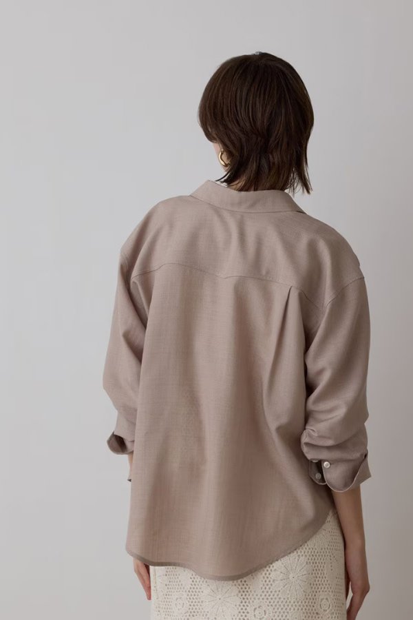 画像3: 【 40%OFF セール30,800円→18,480円】 グレースコンチネンタル|GRACE CONTINENTAL  シアー2wayウエスタンシャツ{-BES} (3)