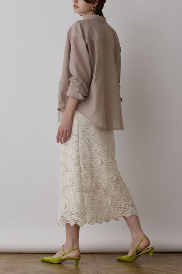 画像5: 【 40%OFF セール30,800円→18,480円】 グレースコンチネンタル|GRACE CONTINENTAL  シアー2wayウエスタンシャツ{-BES} (5)