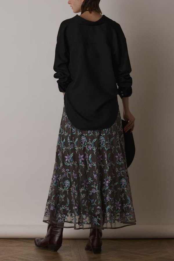 画像3: 【 40%OFF セール30,800円→18,480円】 グレースコンチネンタル|GRACE CONTINENTAL  シアー2wayウエスタンシャツ{-BES} (3)