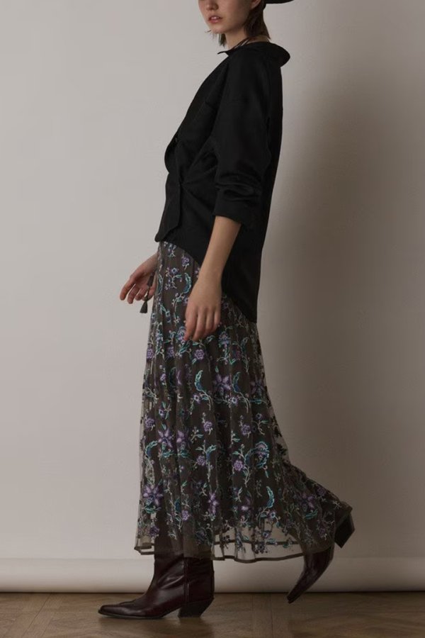 画像5: 【 40%OFF セール30,800円→18,480円】 グレースコンチネンタル|GRACE CONTINENTAL  シアー2wayウエスタンシャツ{-BES} (5)