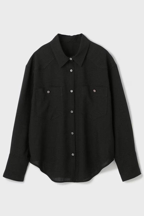 画像8: 【 40%OFF セール30,800円→18,480円】 グレースコンチネンタル|GRACE CONTINENTAL  シアー2wayウエスタンシャツ{-BES} (8)