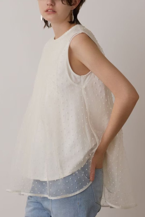 画像2: 【 40%OFF セール28,600円→17,160円】 グレースコンチネンタル|GRACE CONTINENTAL  シアージャガードカットトップ{-BES} (2)