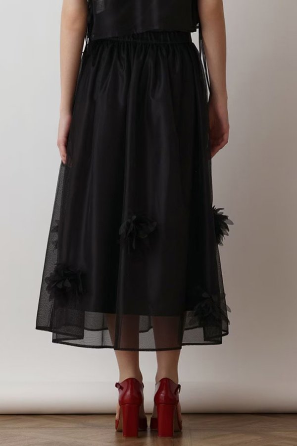 画像3: 【 40%OFF セール38,500円→23,100円】 グレースコンチネンタル｜GRACE CONTINENTAL  メッシュフラワースカート{-BES} (3)