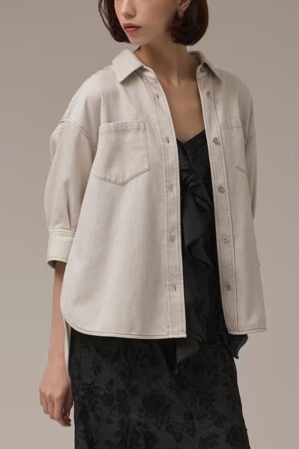 画像1: ★取り寄せリクエスト注文受付中★ グレースコンチネンタル｜GRACE CONTINENTAL  ツイルハーフスリーブシャツ{-BEA} (1)