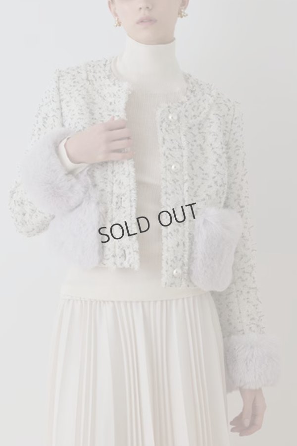 画像1: {※取り寄せ不可}グレースコンチネンタル｜GRACE CONTINENTAL  ツイードコンビジャケット{-BEA} (1)