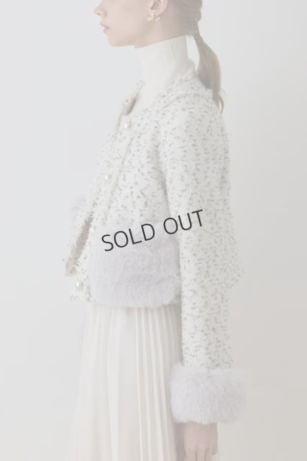 画像2: {※取り寄せ不可}グレースコンチネンタル｜GRACE CONTINENTAL  ツイードコンビジャケット{-BEA} (2)