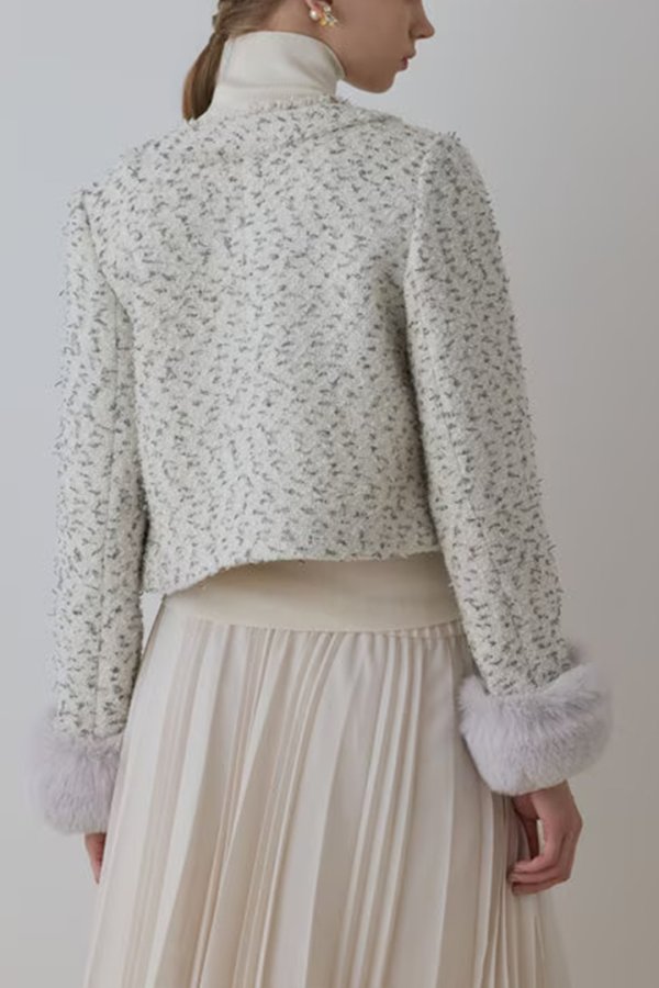 画像3: グレースコンチネンタル|GRACE CONTINENTAL  ツイードコンビジャケット{-BEA} (3)