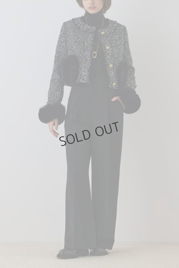 画像2: グレースコンチネンタル｜GRACE CONTINENTAL  ツイードコンビジャケット{-BEA} (2)