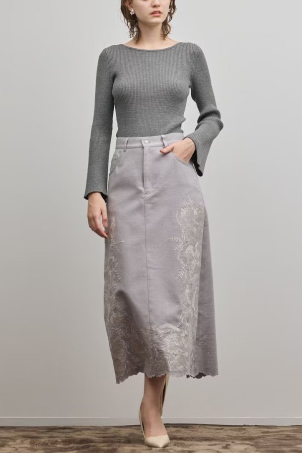 画像3: グレースコンチネンタル｜GRACE CONTINENTAL  エンブロイダリータイトスカート{-BFS} (3)