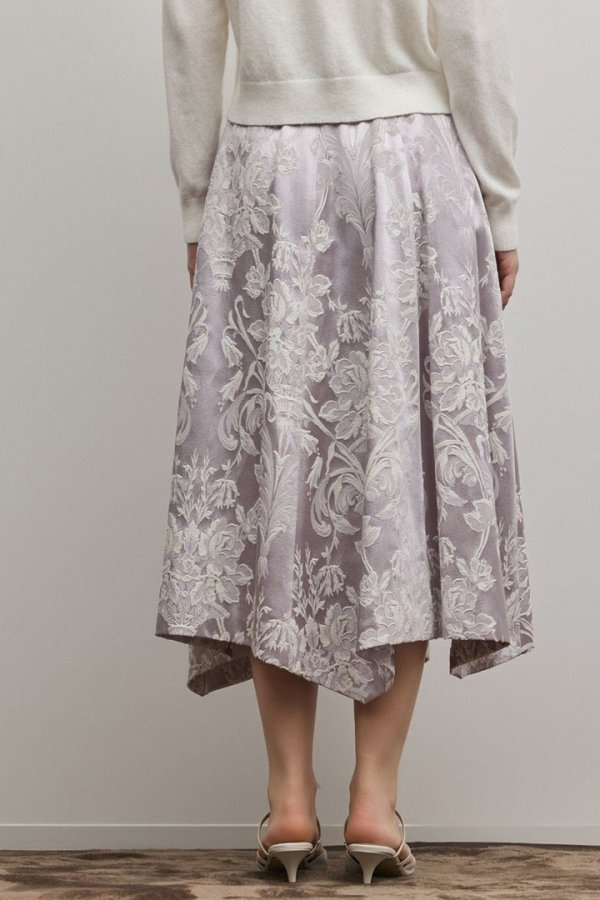 画像5: グレースコンチネンタル｜GRACE CONTINENTAL  オーナメントジャガードハンカチヘムスカート{-BFS} (5)