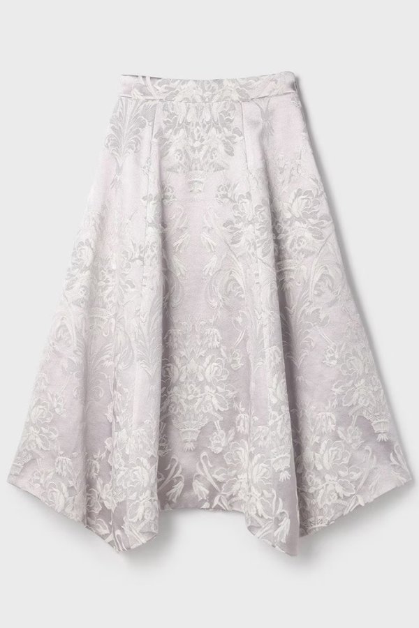 画像10: グレースコンチネンタル｜GRACE CONTINENTAL  オーナメントジャガードハンカチヘムスカート{-BFS} (10)