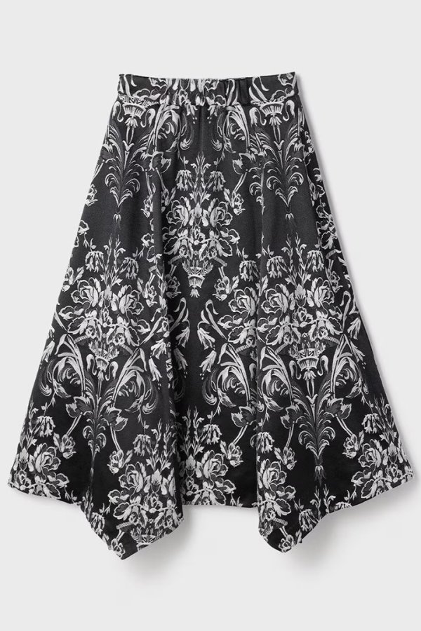 画像10: グレースコンチネンタル｜GRACE CONTINENTAL  オーナメントジャガードハンカチヘムスカート{-BFS} (10)