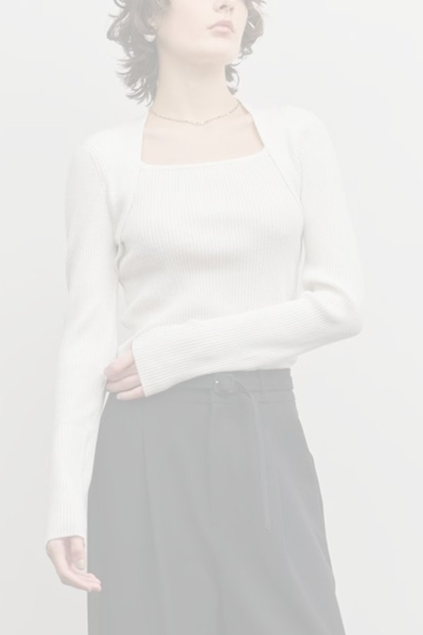 画像1:  {SOLD} グレースコンチネンタル｜GRACE CONTINENTAL  スクエアリブニットトップ{-BFS} (1)
