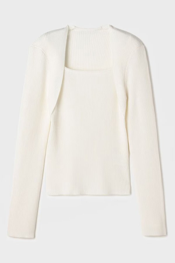 画像8: グレースコンチネンタル｜GRACE CONTINENTAL  スクエアリブニットトップ{-BFS} (8)