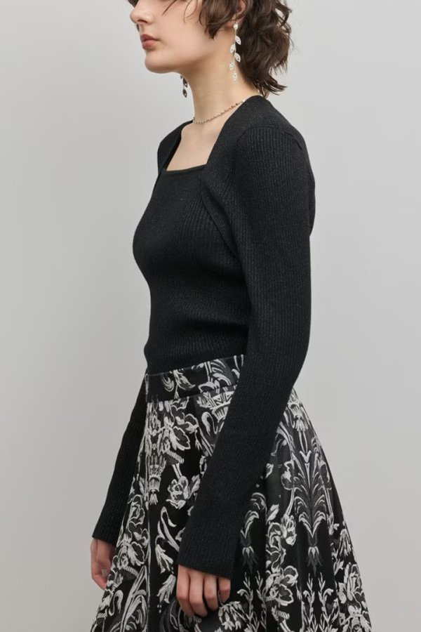 画像8: グレースコンチネンタル｜GRACE CONTINENTAL  スクエアリブニットトップ{-BFS} (8)